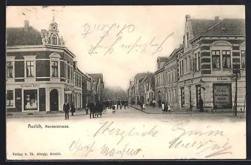 AK Aurich / Ostfriesland, Partie der Norderstrasse