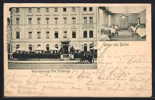 AK Berlin, Weinrestaurant Otto Schabangs, Dorotheenstrasse Ecke Sommerstrasse