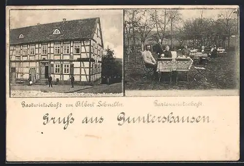 AK Guntershausen, Gastwirtschaft v. Albert Schneller, Gartenwirtschaft