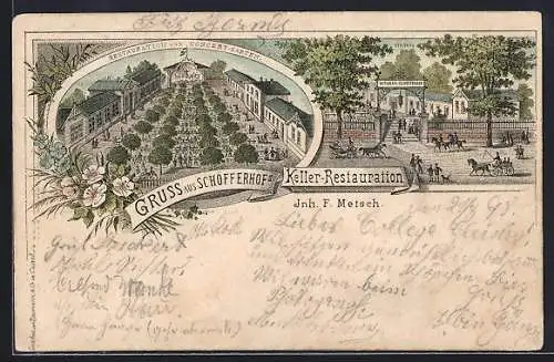 Lithographie Kassel, Schöfferhofs Keller-Restauration, Inh. F. Metsch