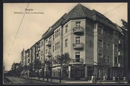 AK Berlin-Steglitz, Schützenstrasse Ecke Lindenstrasse