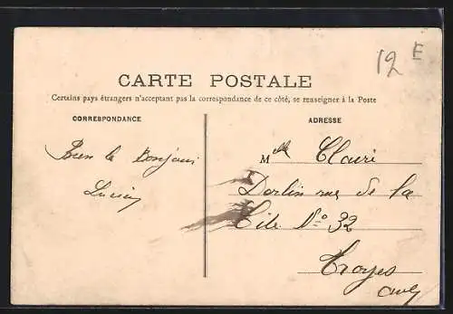 AK Plancy, Le Château vue du Parterre