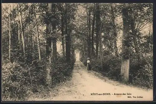 AK Méry-sur-Seine, Avenue des Isles