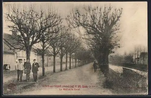 AK Méry-sur-Seine, Le Mail et le Canal
