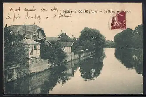 AK Méry-sur-Seine, La Seine en amont