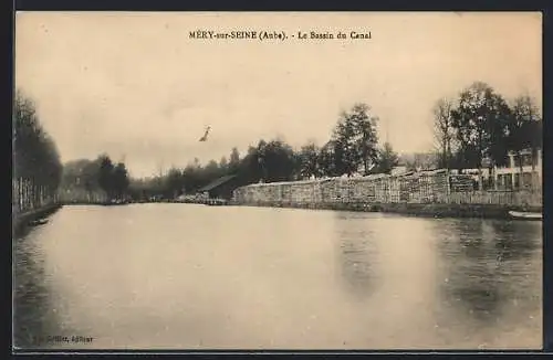 AK Méry-sur-Seine, Le Bassin du Canal