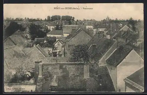 AK Méry-sur-Seine, Panorama des toits du village