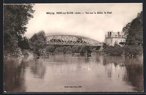 AK Pont-sur-Seine, Vue sur la Seine et le pont