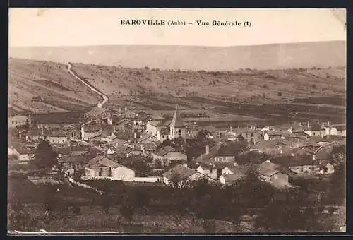 AK Baroville, Vue Générale du village et des collines environnantes