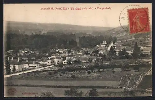 AK Arsonval, Vue générale du village et des environs champêtres