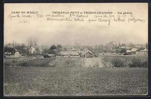 AK Trouan-le-Grand, Vue générale des villages et des champs environnants
