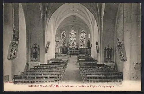 AK Bérulles, Intérieur de l`Église, Nef principale