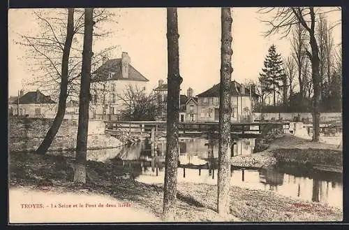 AK Troyes, La Seine et le Pont de deux liards