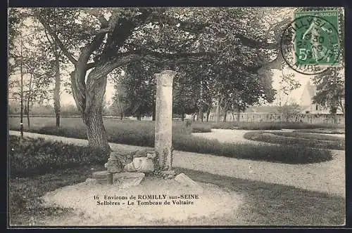 AK Sellières, Le Tombeau de Voltaire sous les arbres