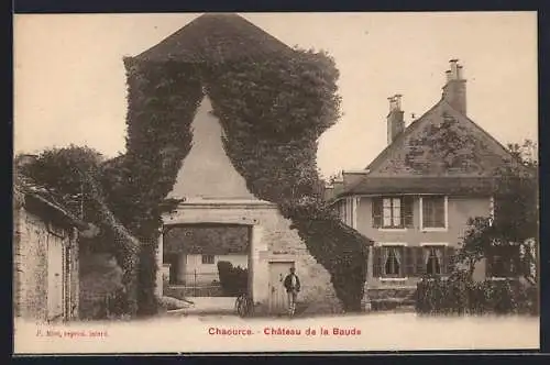 AK Chaource, Château de la Baude avec lierre couvrant la facade