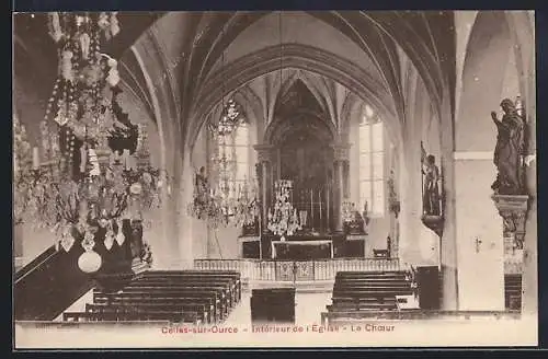 AK Celles-sur-Ource, Intérieur de l`Église, Le Choeur