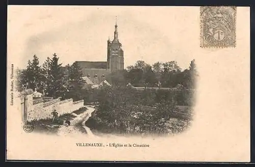 AK Villenauxe, L`Église et le Cimetière