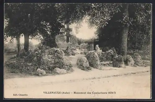 AK Villenauxe, Monument des Combattants 1870-71 sous les arbres