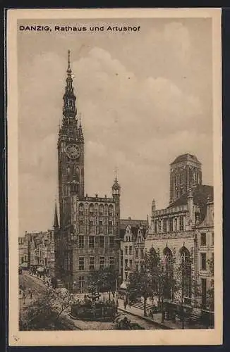 AK Danzig, Rathaus und Artushof