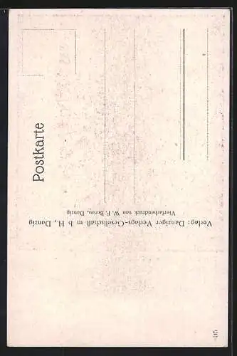 Künstler-AK Danzig, Inneres der Marienkirche