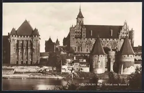 AK Marienburg, Ansicht des Schlosses von Westen