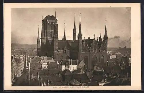 AK Danzig / Gdansk, Marienkirche von Südost