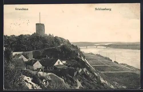 AK Graudenz-Grudziadz, Blick zum Schlossberg