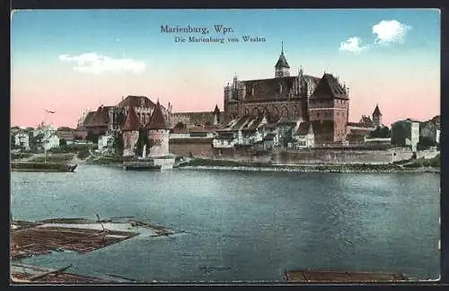 AK Marienburg, Die Marienburg von Westen