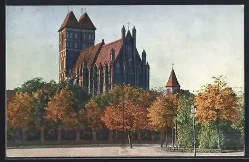 AK Thorn / Torun, Strassenpartie an der St. Jacobi-Kirche