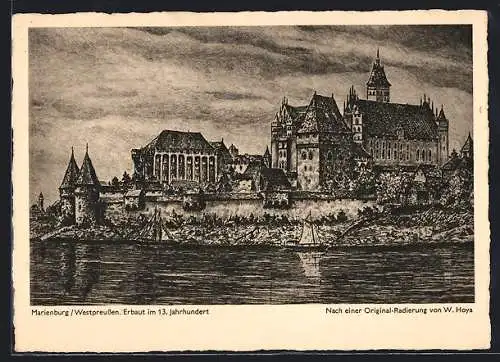 Künstler-AK Marienburg /Westpreussen, Die Marienburg
