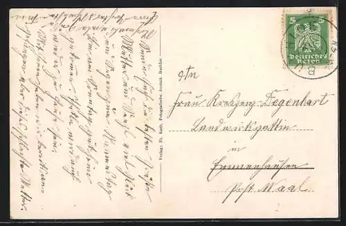 AK Lengenfeld / Lech, Gasthof Preisinger, Kirche mit Pfarrhof