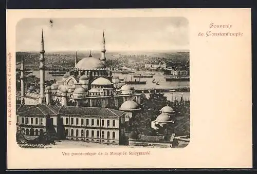AK Constantinople, Vue panoramique de la Mosqueé Suleymanié