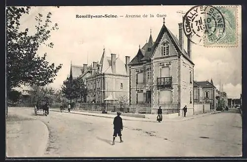 AK Romilly-sur-Seine, Avenue de la Gare