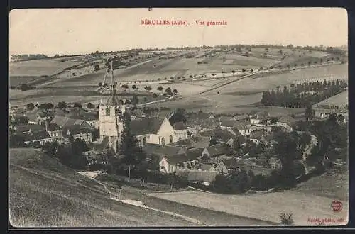 AK Bérulles, Vue générale du village et des champs environnants