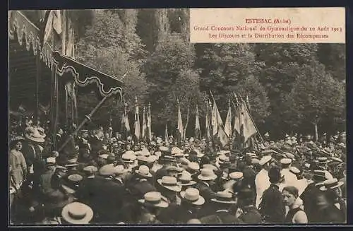 AK Estissac, Grand Concours National de Gymnastique 1913, Discours et Distribution des Récompenses