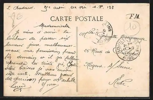 AK Romilly-sur-Seine, Avenue Magenta et la Rivière du Moulin