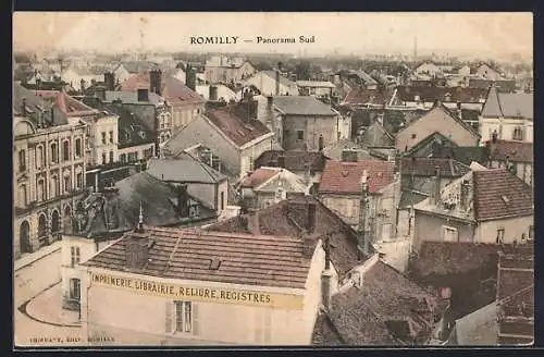 AK Romilly, Panorama Sud avec immeubles et toits de la ville