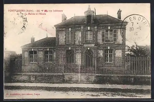 AK Fontvannes, La Mairie et l`École