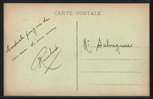 AK Loges-Margueron, Une vue avec cycliste sur chemin rural