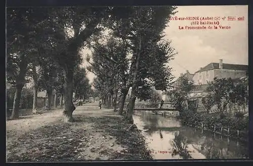 AK Gyé-sur-Seine, La promenade de la Vanne