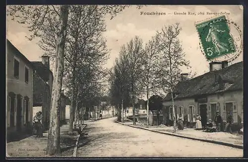 AK Fouchères, Grande Rue, côté Bar-sur-Seine