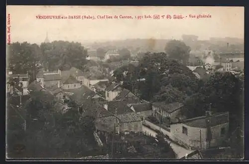 AK Vendeuvre-sur-Barse, Vue générale du village et des toits entourés d`arbres