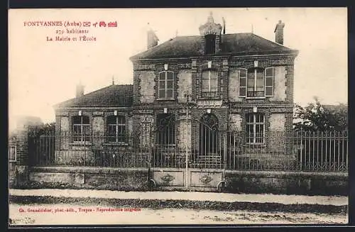 AK Fontvannes, La Mairie et l`École