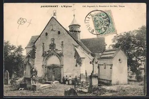 AK Javernant, L`église et son cimetière environnant