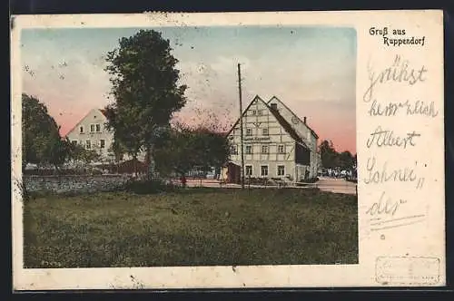 AK Ruppendorf, Blick zum Gasthof Ruppendorf