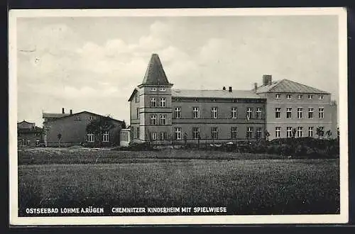 AK Lohme a. Rügen, Ostseebad, Chemnitzer Kinderheim mit Spielwiese
