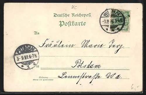 Lithographie Potsdam, Neues Palais, Communs