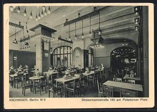 AK Berlin, Restaurant Aschinger, Stresemannstrasse 130 am Potsdamer Platz, Innenansicht