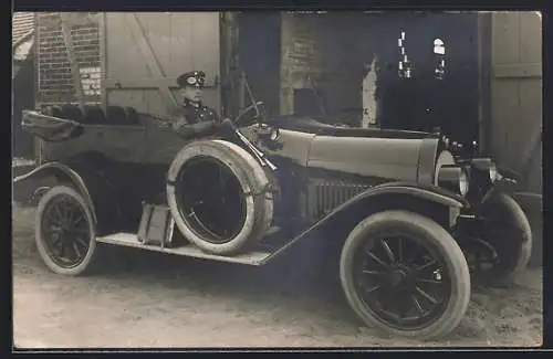 Foto-AK Auto NAG mit Soldat am Steuer