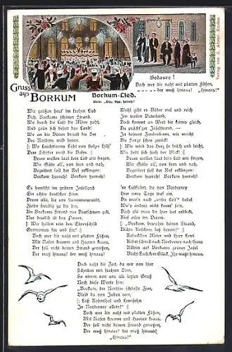 AK Borkum, Borkum-Lied, Juden dürfen nicht ins Gasthaus, Antisemitismus